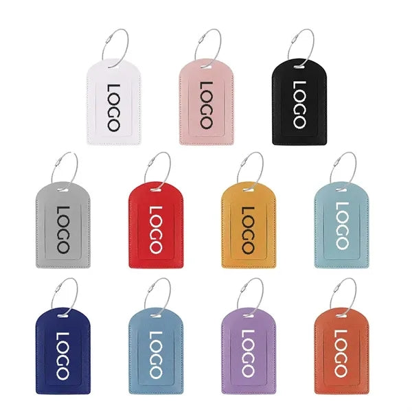 Privacy Cover ID Labels PU Leather Luggage Tags