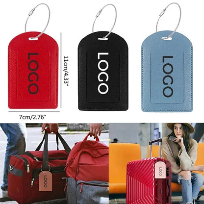 Privacy Cover ID Labels PU Leather Luggage Tags