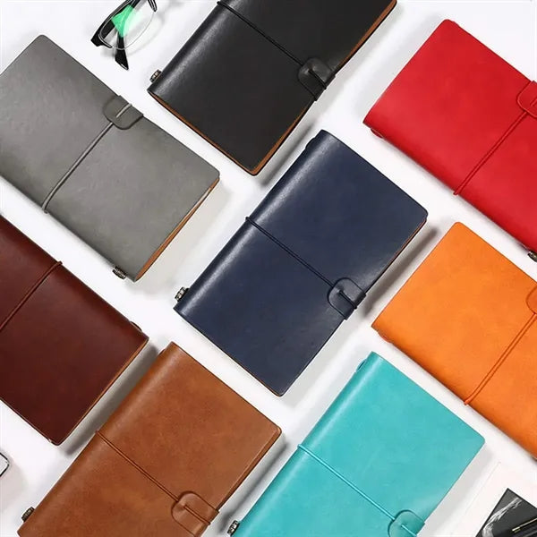 Durable Waterproof Leather Notebook with Divider Bags