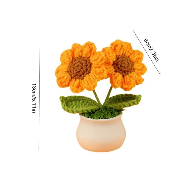 Handmade Premium Vibrant Crochet Sunflower Decoration