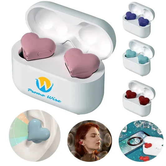 Heart Shaped Wireless Call Noise Reduction Bluetooth Earbuds