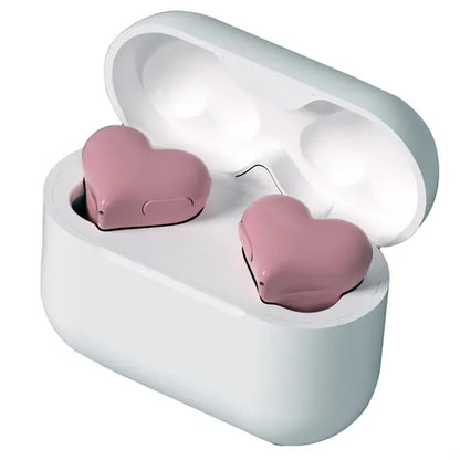 Heart Shaped Wireless Call Noise Reduction Bluetooth Earbuds
