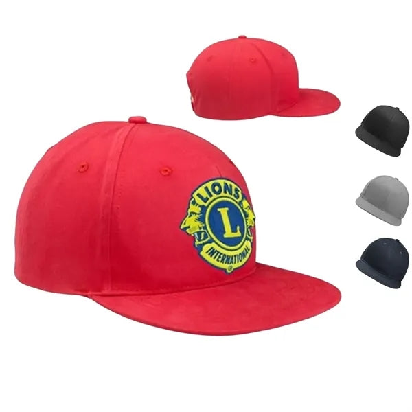 Flat Bill Snapback Hats w/ Custom Embroidery 6 Panel Caps