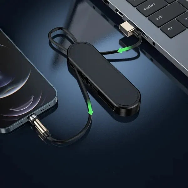 Magnetic 3 in 1 Retractable Charging Cable