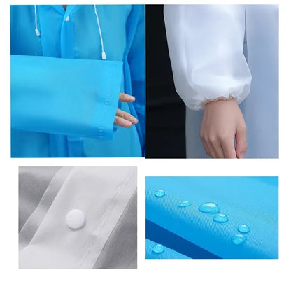 Non-disposable EVA transparent thickened adult long raincoat