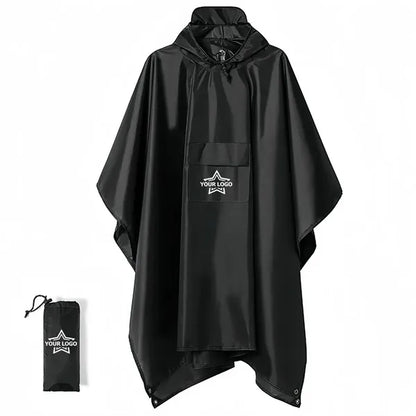 Hooded Rain Poncho Waterproof Raincoat Jacket with Pocket