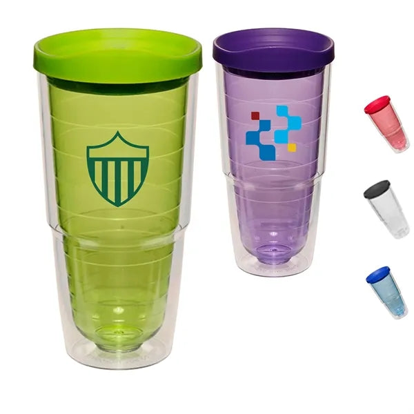 24 oz Foggy Double Wall Acrylic Tumbler w/ Custom Imprint