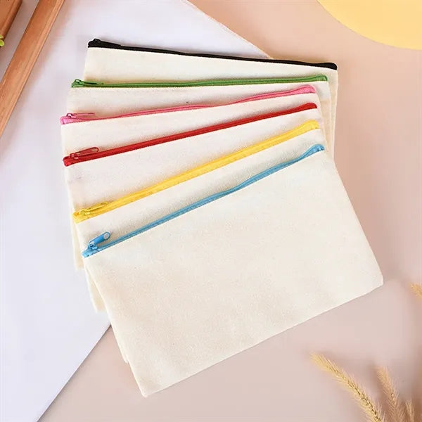 Promotional ' Economical Cotton Makeup Pouch with Zippers