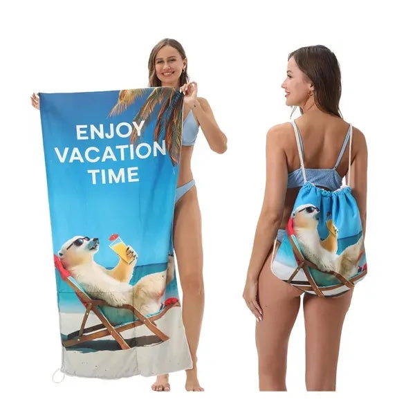 2 in1 Foldable Beach Towel & Storage Bag