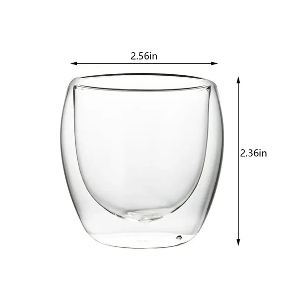 Insulated Double Wall Tumblers Glass Espresso Mugs Cups