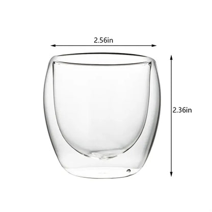 Insulated Double Wall Tumblers Glass Espresso Mugs Cups