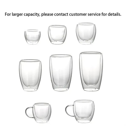 Insulated Double Wall Tumblers Glass Espresso Mugs Cups