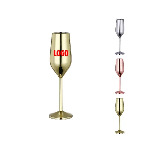 7 oz Stainless Steel Champagne Flutes