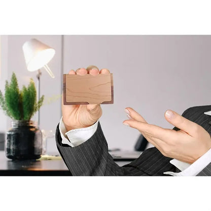 Elegant Functional Durable Slim Wooden Business Card Case