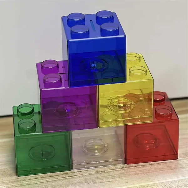 Building Block Shaped Piggy Bank For Savings And Gifts