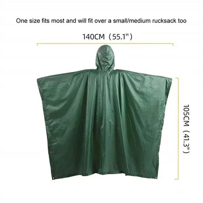 Multi Function Outdoor Rain Poncho Shelter Camping Mat