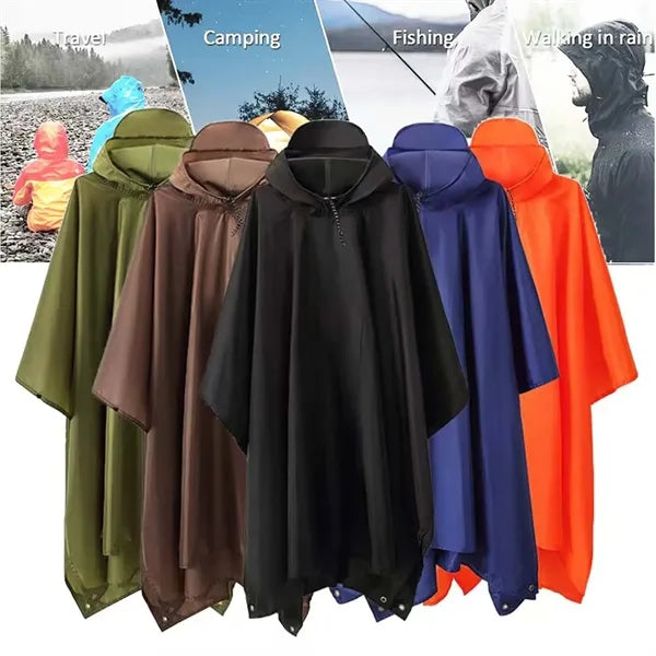 Multi Function Outdoor Rain Poncho Shelter Camping Mat