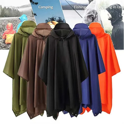 Multi Function Outdoor Rain Poncho Shelter Camping Mat