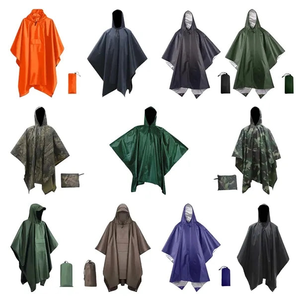 Multi Function Outdoor Rain Poncho Shelter Camping Mat