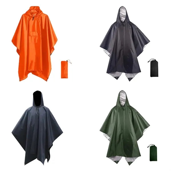 Multi Function Outdoor Rain Poncho Shelter Camping Mat