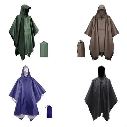 Multi Function Outdoor Rain Poncho Shelter Camping Mat