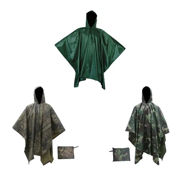 Multi Function Outdoor Rain Poncho Shelter Camping Mat
