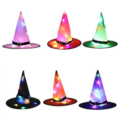 Halloween String Lights Lighted Hanging Witch Hats