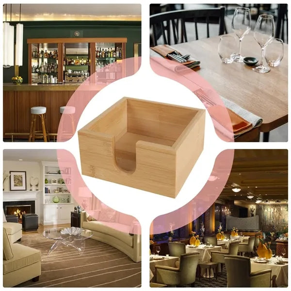 Bamboo Table Napkin or Household Tissue Storage Box Holder