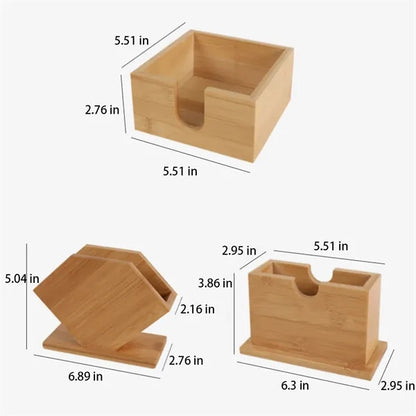 Bamboo Table Napkin or Household Tissue Storage Box Holder