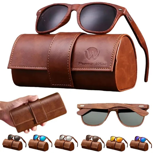 Stylish Glasses Travel Case with Premium Wooden Sunglasses