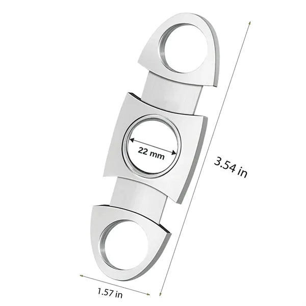 Stainless Steel Guillotine Cigar Cutter V Cut Double Blade