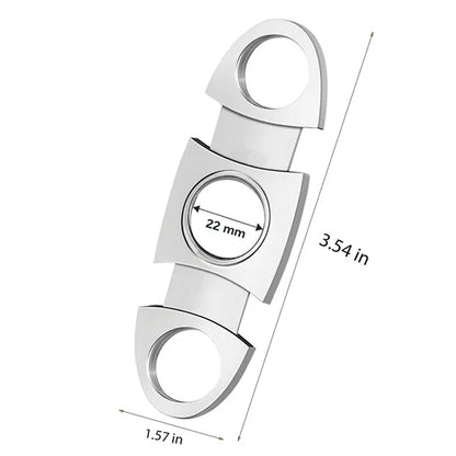 Stainless Steel Guillotine Cigar Cutter V Cut Double Blade