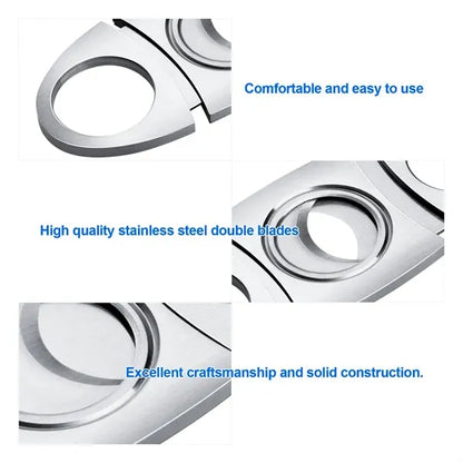 Stainless Steel Guillotine Cigar Cutter V Cut Double Blade