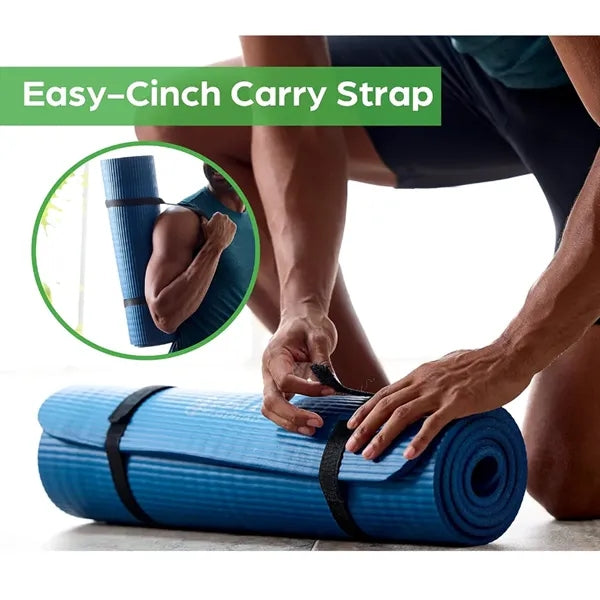 Thick Yoga Mat for Fitness with Carrying Strap