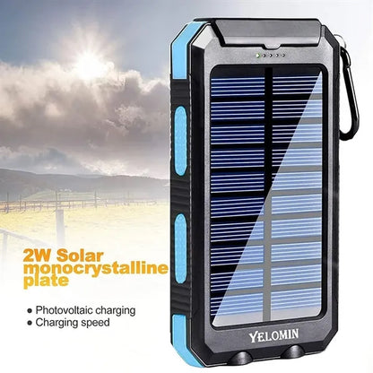 10000mAh Solar Power Bank With Lights Compass