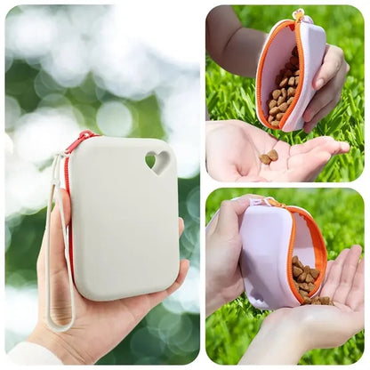 Portable Multi-Functional Compact Silicone Pet Treat Pouch