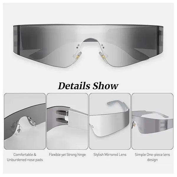 Y2K Trendy Cyberpunk Rimless Rave Party Glasses