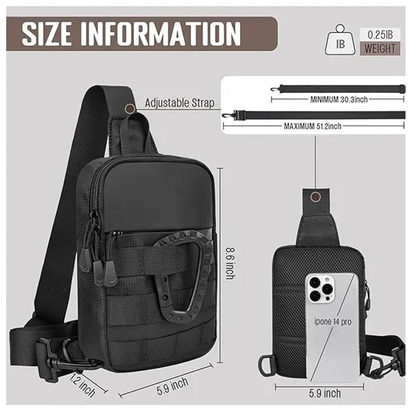 Tactical Sling Bag with MOLLE EDC Crossbody Waterproof