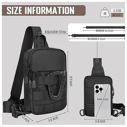 Tactical Sling Bag with MOLLE EDC Crossbody Waterproof