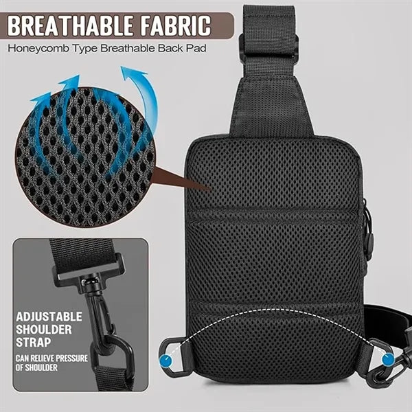 Tactical Sling Bag with MOLLE EDC Crossbody Waterproof
