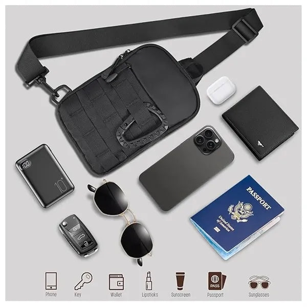 Tactical Sling Bag with MOLLE EDC Crossbody Waterproof