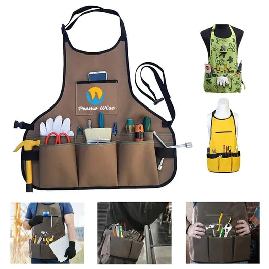 Multifunction Adjustable Oxford Tool Apron with Chest Pocket