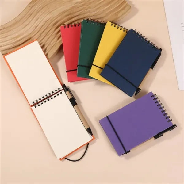 Portable Mini Spiral Notebook with Pen
