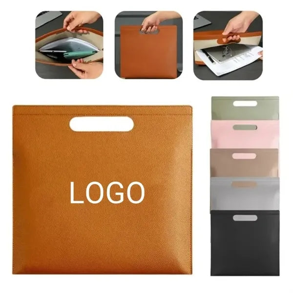 A4 Lychee Pattern Handheld Document Bag