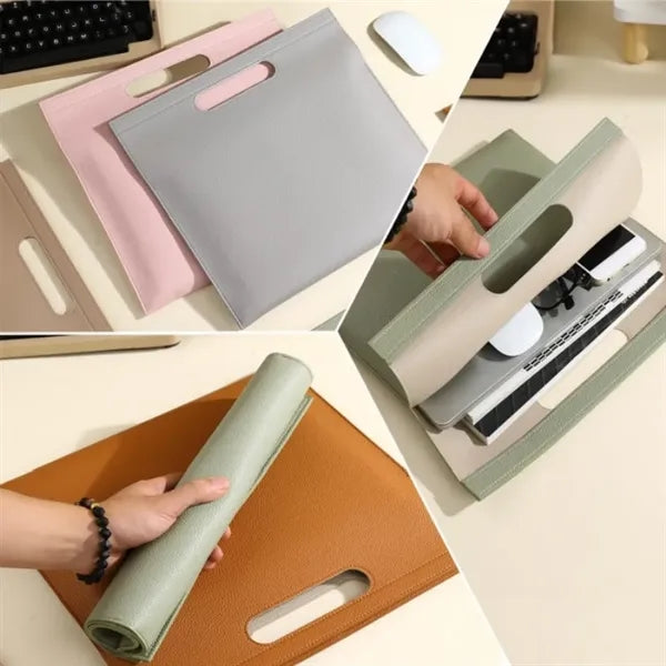 A4 Lychee Pattern Handheld Document Bag