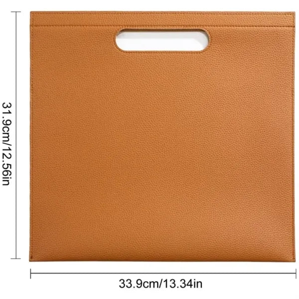 A4 Lychee Pattern Handheld Document Bag
