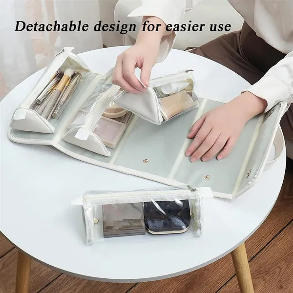 4 Detachable Multi Compartment Makeup Bag