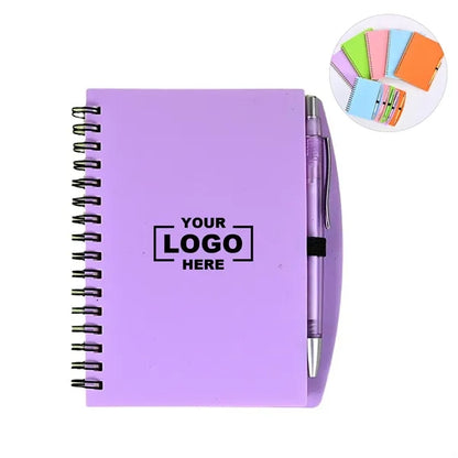 A6 Colorful Spiral Ruled Journal with Pen