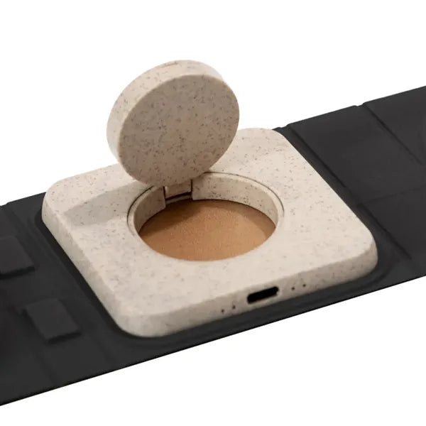Cork Straw Foldable Three-In-One Wireless Fast Charger