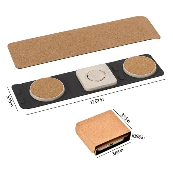 Cork Straw Foldable Three-In-One Wireless Fast Charger